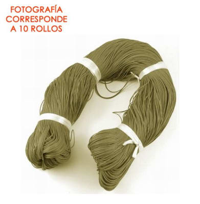 Hilo Similar Cuero de Chivo-Encerado Verde Oliva 1mm (Rollo 60mt)1