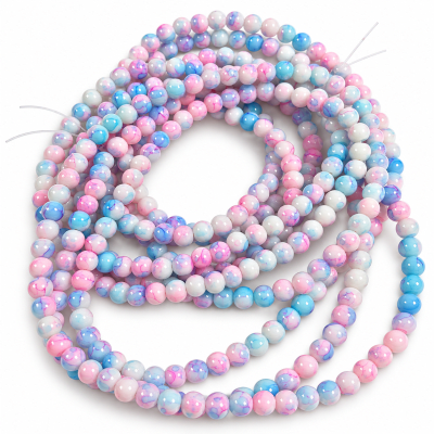 Vidrio Redondo Baby Pink 6mm (Tira)