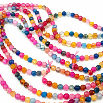 Agata Natural Mix Rosa Facetada 4mm (Tira)