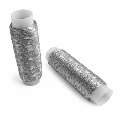 Hilo Metalizado Plateado Bordado (100 Metros)