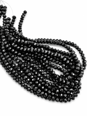 Cristal Jet-Negro Rondelle 3x2mm (Tira)