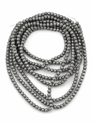 Perla Vidrio 6mm Silver Dark Redondo (Tira)