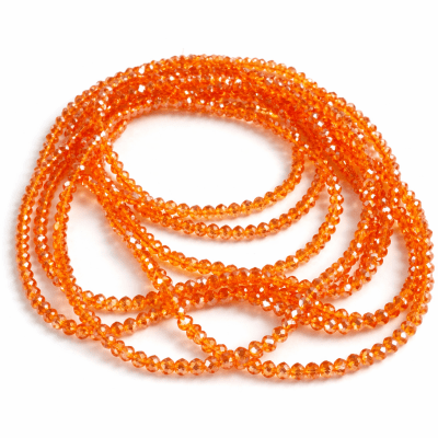Cristal Orange Satinado Rondelle 4x3mm Extra Largo (Tira)