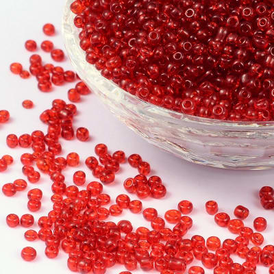 Mini Mostacillón Transparent Red 2mm (50 gramos)