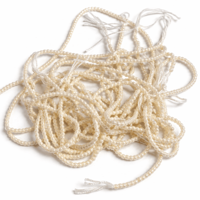 Perla Checa Crema Redonda Lisa 2mm (Tira)