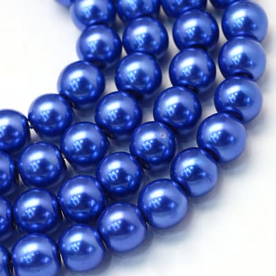 Perla Vidrio 6mm Royal Blue Redondo (Tira)1