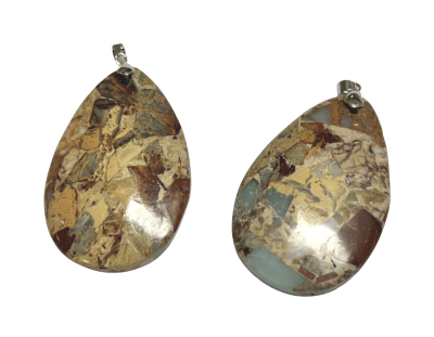 Colgante Jaspe Aqua Terra Brown Reconstituído 5x3cms (Unidad)