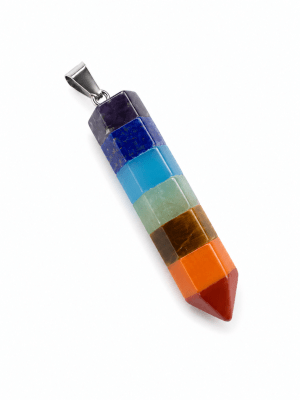Colgante 40mm Piedra Mix Péndulo Punta (Unidad)