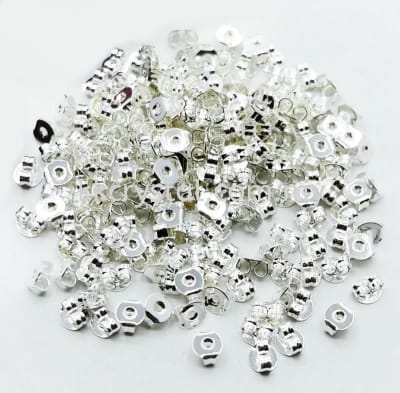 Tuerca Aro Metal Plateada (10 Pares)