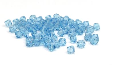 Bicono Punta Swarovski Agua Marina 4mm (6 Unidades)