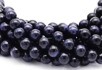 Goldstone Azúl Redondo 6mm (Tira)1