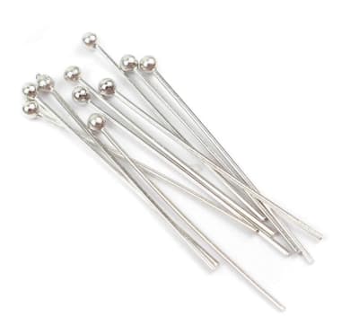 Vástago Plata Bolita Largo (Par) Vástago Plata Bolita Largo (Par)