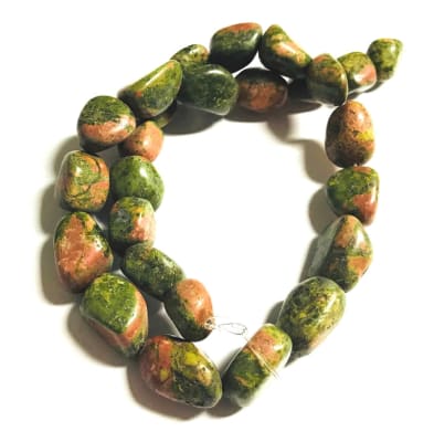 Unakite Natural Nugget 15x12mm (Tira)