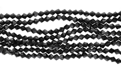 Cristal Bicono Jet-Negro 4mm (Tira)