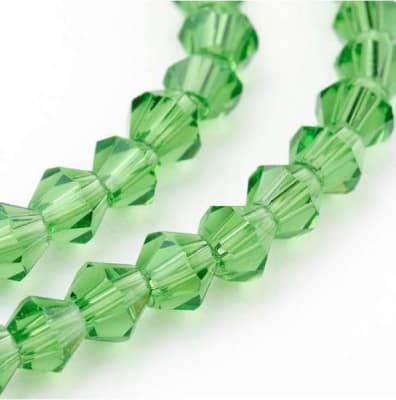 Cristal Bicono Verde Lima 4mm (Tira)