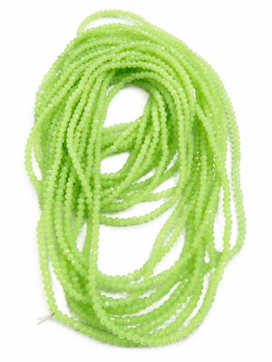 Cristal Verde Claro Opaco Rondelle 4x3mm Extra Largo (Tira)1