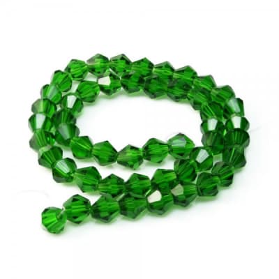 Cristal Bicono Esmeralda 4mm (Tira)