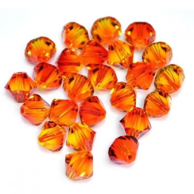 Bicono Punta Swarovski Opalo Fuego 6mm (6 Unidades)