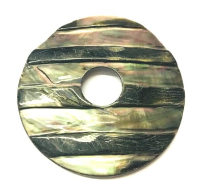 Colgante Abalone Negro Donut Diseño 50mm (Unidad)