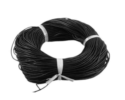 Cuero Natural Negro Redondo 4mm (Metro)1