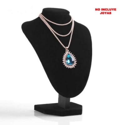 Cuello Exhibidor Collar Cadena Negro 24x17cms (Unidad)