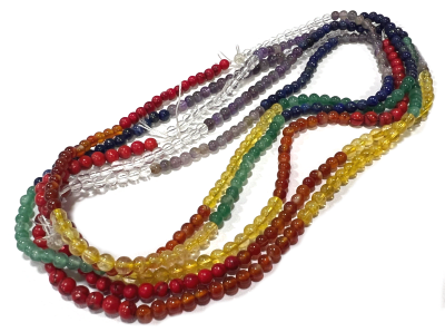 7 Chakras Piedras Naturales 6mm Redonda (Tira)