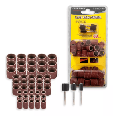 Set de Lijas y Bases para Dremel (63 Piezas)1