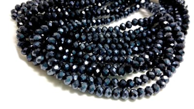 Cristal Azúl Satín Rondelle 8x6mm (Tira)1