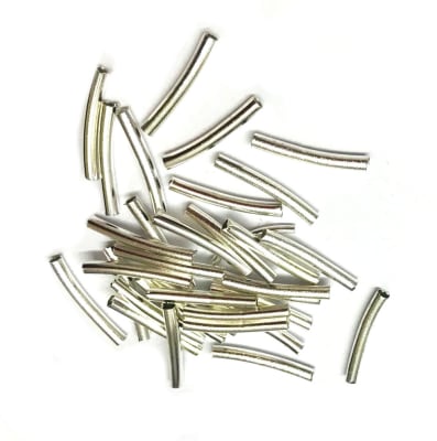 Tubo Plateado Curvo Liso 15x2mm (10 Unidades)