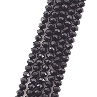 Cristal Jet-Negro Rondelle 10x8mm (Tira)