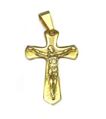 Colgante Acero Quirúrgico Dorado Cristo Nº21 (Un)
