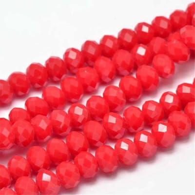 Cristal Rojo Opaco Rondelle 8x6mm (Tira)