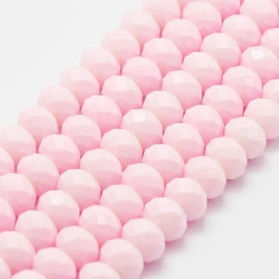 Cristal Rosa Claro Opaco Rondelle 8x6mm (Tira)1