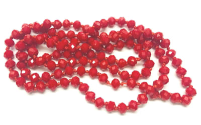 Cristal Rojo Rondelle 7x6mm Extra Largo (Tira)1