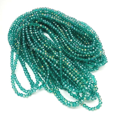 Cristal Electroplateado Calipso Rondelle 4x3mm Extra Largo (Tira)