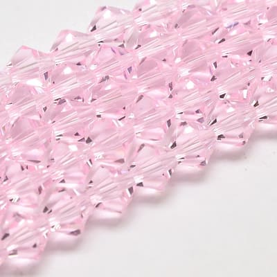 Cristal Bicono Rosado 4mm (Tira)
