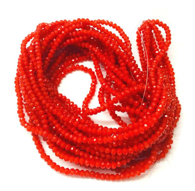 Cristal Rojo Encendido Opaco Rondelle 3x2mm (Tira)1