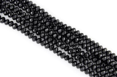 Cristal Negro Rondelle 4x3mm Extra Largo (Tira)