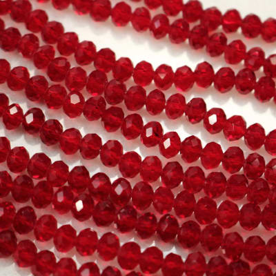 Cristal Rojo Encendido Rondelle 8x6mm (Tira)1