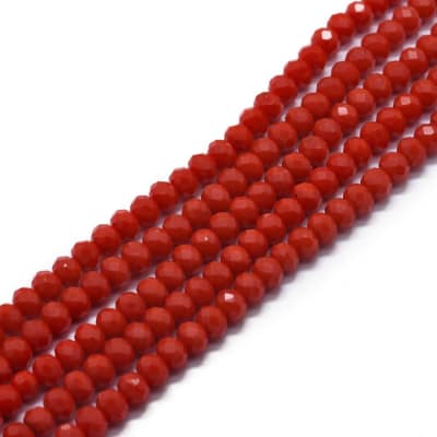 Cristal Rojo Rondelle 6x3mm (Tira)