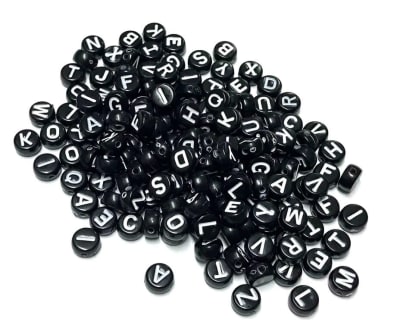 Letras Redondas Negro 6mm (20 gramos)