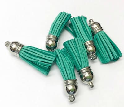 Borla Metal Gamuza Verde Plateado Nº1 (Unidad)1