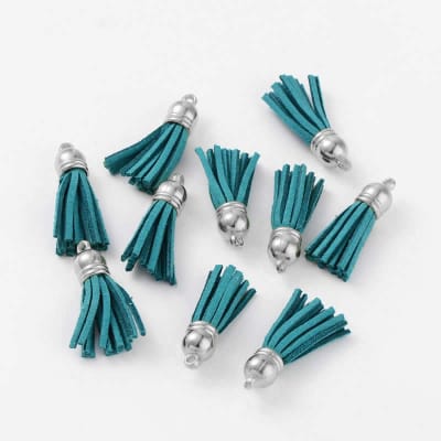 Borla Metal Gamuza Cyan Plateado Nº1 (Unidad)