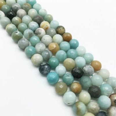 Amazonita Natural Redondo 12mm Facetado (Tira)1