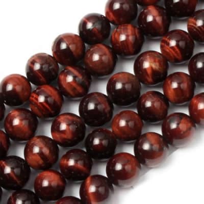 Ojo de Tigre Rojo 12mm Redondo (Tira)1