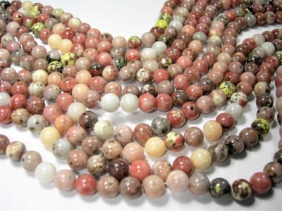 Jaspe Plum Blossom 12mm Redondo (Tira)1