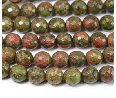 Unakite Natural Redondo Facetado 6mm (Tira)1