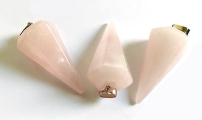 Colgante Cuarzo Rosa Péndulo 4cms (Unidad)