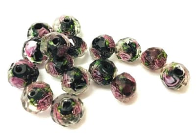 Mini Pandora Vidrio Negro 8mm (10 Unidades)
