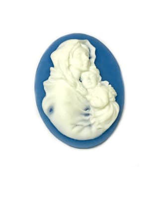 Camafeo Acrílico Mujer Niño Imitación Agata 40x30mm (Un)